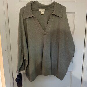 H&M Grayish Green Collared Sweater